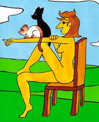 Frau mit Katzen & Kippe - Dajana Deminger - Array auf Array - Array - Array Frau mit Katzen & Kippe - Dajana Deminger - Array auf Array - Array - Array