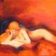 liegender Akt in Rot- - ingrid wenz-gahler - Acryl auf Leinwand - Akt-weiblich - Gegenständlich liegender Akt in Rot- - ingrid wenz-gahler - Acryl auf Leinwand - Akt-weiblich - Gegenständlich