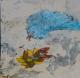 blauer Vogel und Blume - borgia - Acryl auf Papier - Sonstiges-Blumen - blauer Vogel und Blume - borgia - Acryl auf Papier - Sonstiges-Blumen -