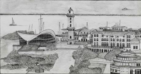 Teepott, Leuchtturm Warnemünde - Mandy Kruska - auf - Array - Teepott, Leuchtturm Warnemünde - Mandy Kruska - auf - Array -