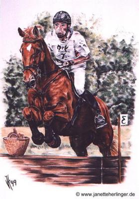 Militarypferd im Gelände (1999) Janette Herlinger - Janette Herlinger - Array auf  - Array - 