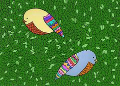 Passarinhos / Two little birds - Carol Midlej - Array auf  - Array - 