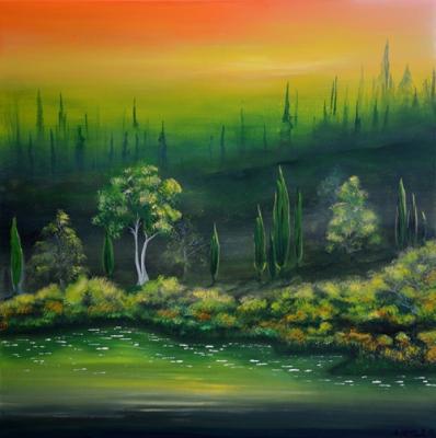 Abends am See - Monika Sylvester-Resch - Array auf - Array - Array Abends am See - Monika Sylvester-Resch - Array auf - Array - Array