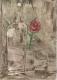Eine Rose - Dubravka Topic - Enkaustik auf - Stillleben - Eine Rose - Dubravka Topic - Enkaustik auf - Stillleben -