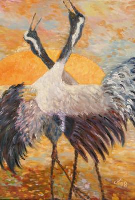 Hochzeitstanz der Kraniche--- - Sabine Lorenz - Array auf Array - Array - Array Hochzeitstanz der Kraniche--- - Sabine Lorenz - Array auf Array - Array - Array