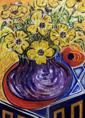 Blumenstrauß in violetter Vase - Wolfgang Blümel - Array auf Array - Array - Blumenstrauß in violetter Vase - Wolfgang Blümel - Array auf Array - Array -