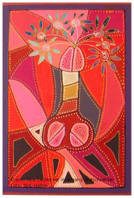 Blaue Blume auf Rot - Wolfgang Bretschneider - Array auf Array - Array - Array Blaue Blume auf Rot - Wolfgang Bretschneider - Array auf Array - Array - Array