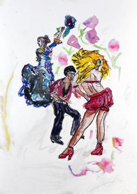 Zeichnung Salsa Lovers 05 (Aquarellpapier, Tusche) - Wolfgang Bretschneider - Array auf Array - Array - Array Zeichnung Salsa Lovers 05 (Aquarellpapier, Tusche) - Wolfgang Bretschneider - Array auf Array - Array - Array