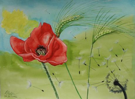 Mohn mit Ähren - Egon Rathke - Array auf - Array - Array Mohn mit Ähren - Egon Rathke - Array auf - Array - Array