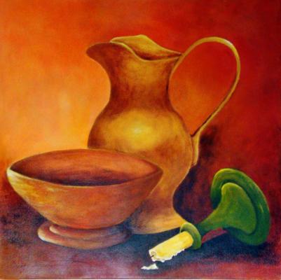 --Tongefäße und Kerze - Monika Messerschmidt - Array auf Array - Array - Array --Tongefäße und Kerze - Monika Messerschmidt - Array auf Array - Array - Array