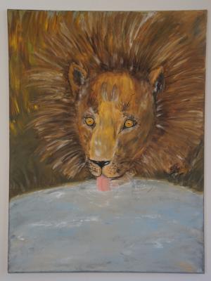 Trinkender Löwe - Desiree Bernhard - auf - Array - Trinkender Löwe - Desiree Bernhard - auf - Array -