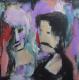 ---Lilaleute 2 - Karl-Heinz Schicht - Acryl auf Leinwand - Menschen - Expressionismus ---Lilaleute 2 - Karl-Heinz Schicht - Acryl auf Leinwand - Menschen - Expressionismus