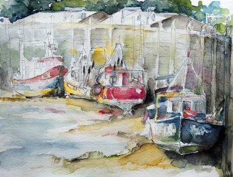 Bei Ebbe trockengefallene Fischerboote - Barbara Pommerenke - Array auf Array - Array - Array Bei Ebbe trockengefallene Fischerboote - Barbara Pommerenke - Array auf Array - Array - Array