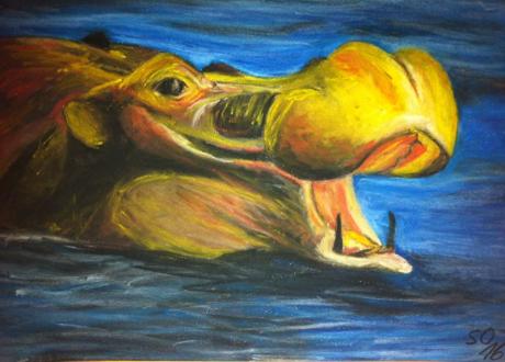 Nilpferd im weiten Blau - Susanne Oster - Array auf Array - Array - Array Nilpferd im weiten Blau - Susanne Oster - Array auf Array - Array - Array