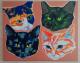 Cuatro gatos - Ayluy - Tierportraits - Acryl auf Leinwand - Katzen - Cuatro gatos - Ayluy - Tierportraits - Acryl auf Leinwand - Katzen -