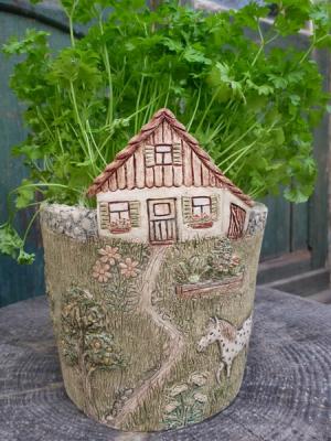 Blumenübertopf mit Haus und Pferd - Anna Kirsche - Array auf - Array - Blumenübertopf mit Haus und Pferd - Anna Kirsche - Array auf - Array -