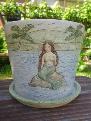 Blumentopf mit Meerjungfrau - Anna Kirsche - Array auf - Array - Blumentopf mit Meerjungfrau - Anna Kirsche - Array auf - Array -